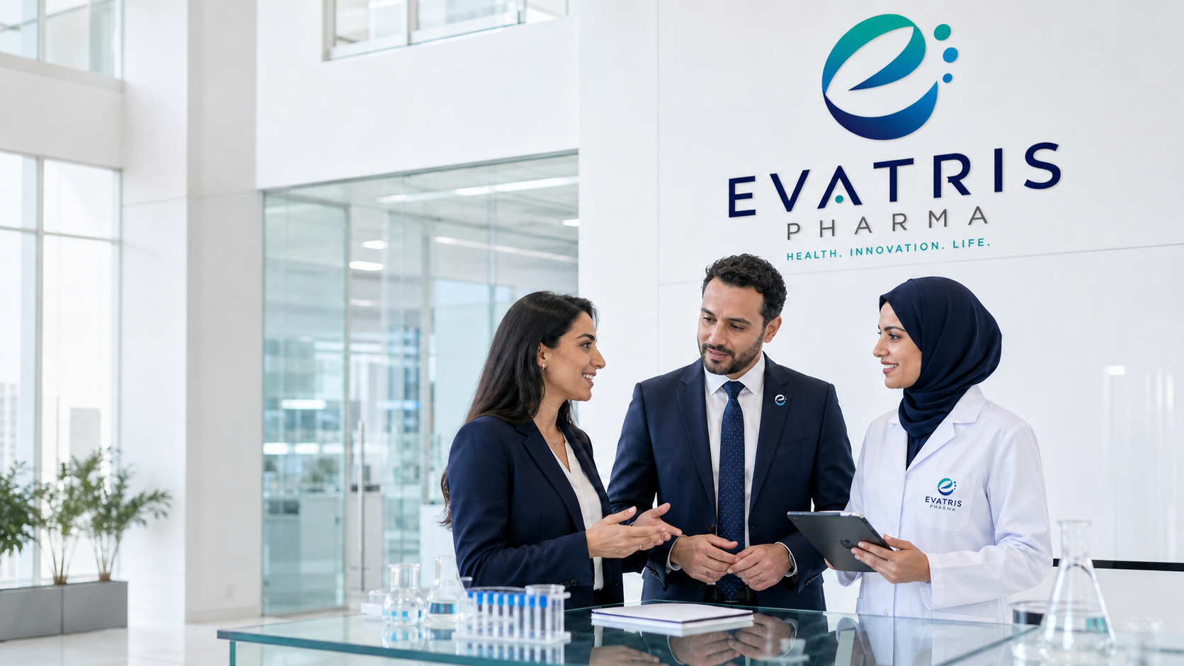 Evatris Pharma team in a modern pharmaceutical environment